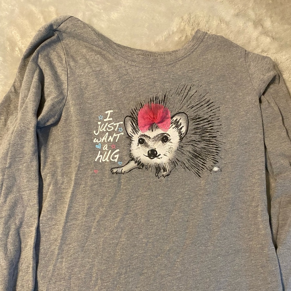 Long sleeve grey shirt for girls